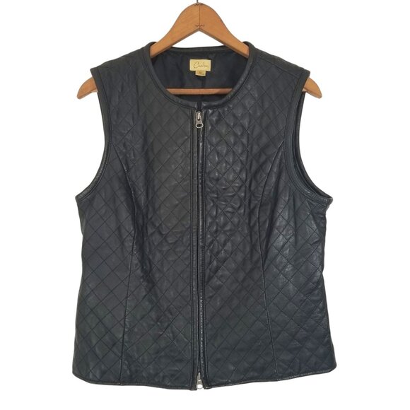 Caslon Leather Vest Quilted w/ Reversible Zipper - Picture 14 of 14